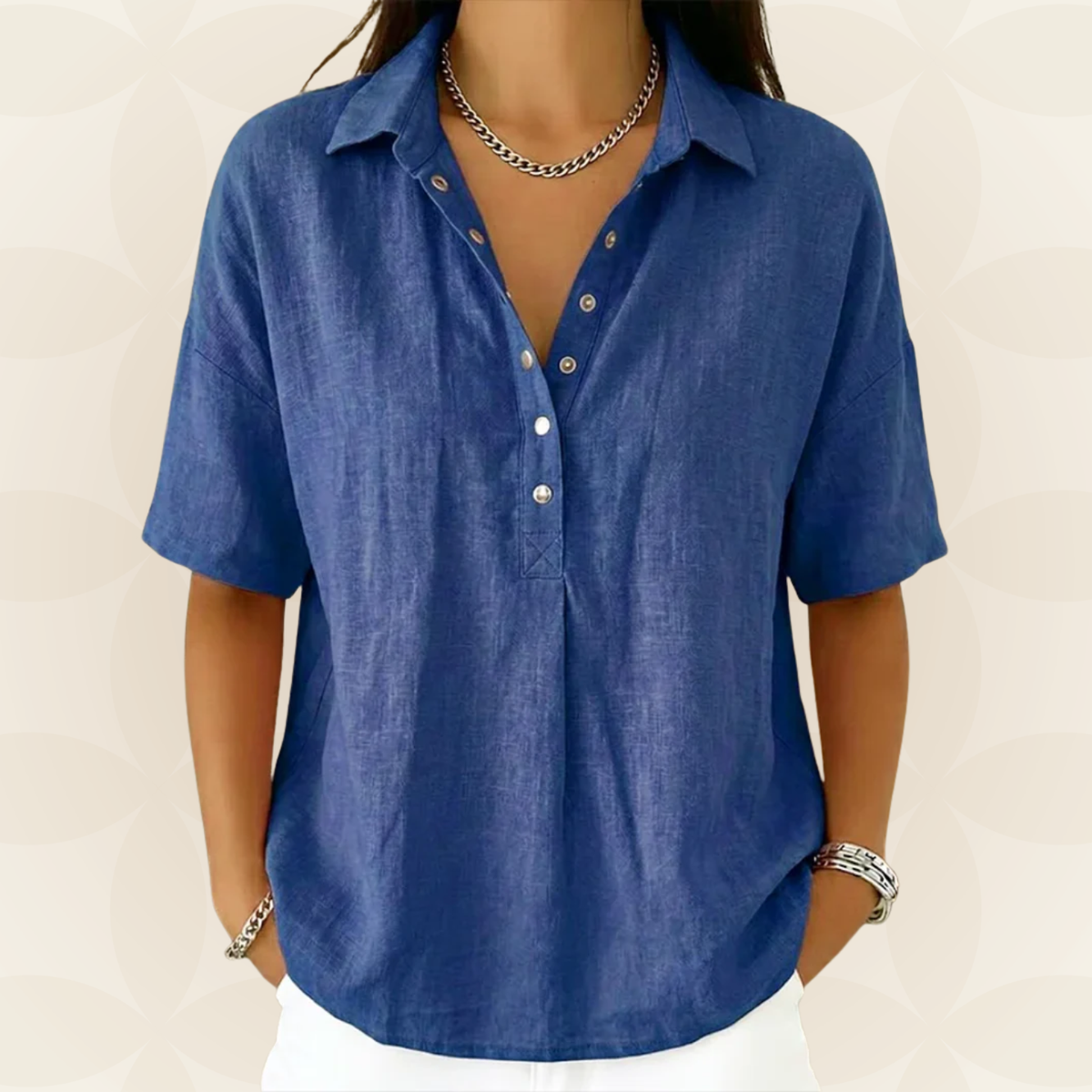 Matilda | Collared Blouse with Button Detail