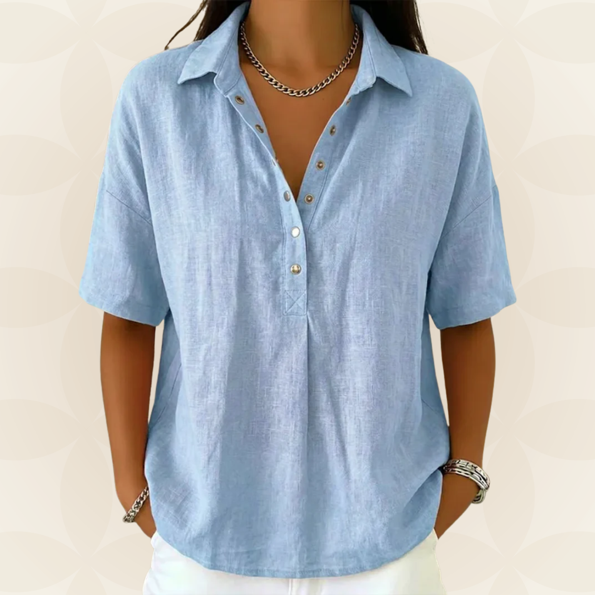 Matilda | Collared Blouse with Button Detail