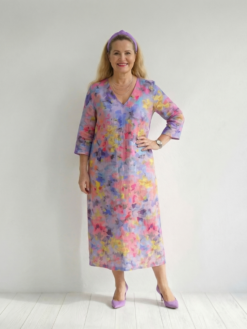 Audrey | Abstract Floral Midi Dress