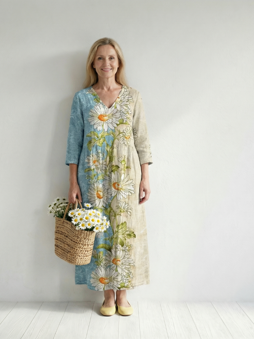 Poppy | Light Daisy Midi Dress