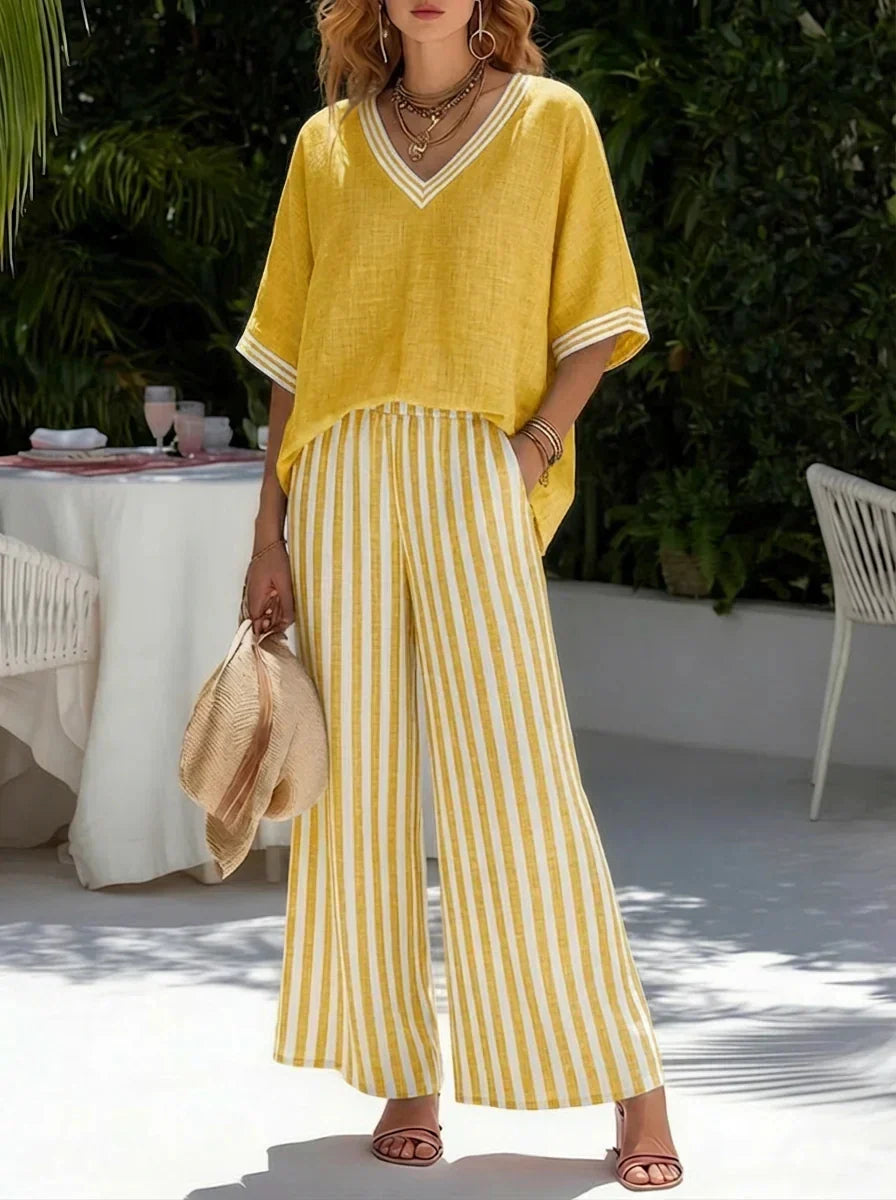 Sienna | Relaxed Striped Linen Two-Piece Set