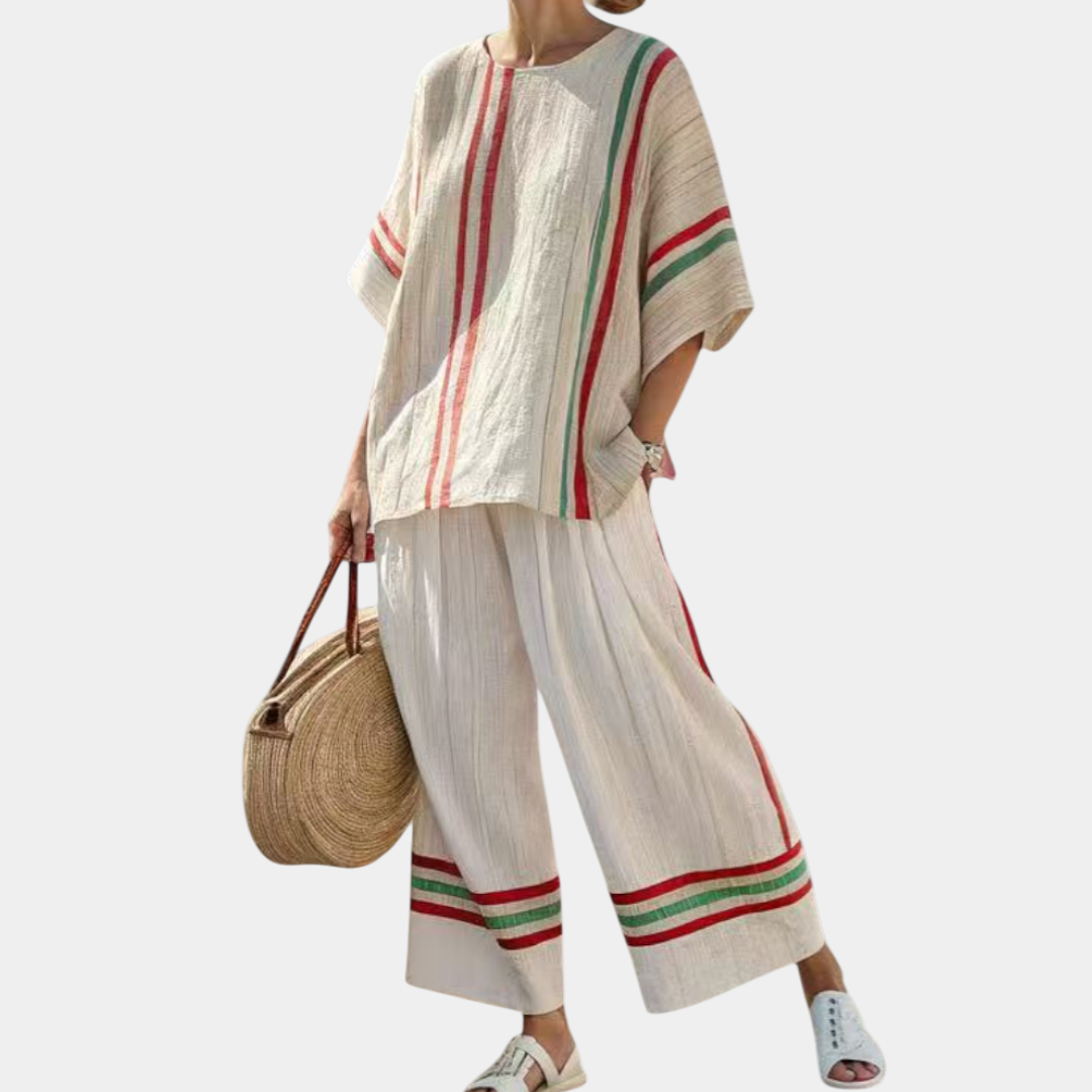 Noemi | Boho Print Blouse and Comfortable Wide-Leg Pants