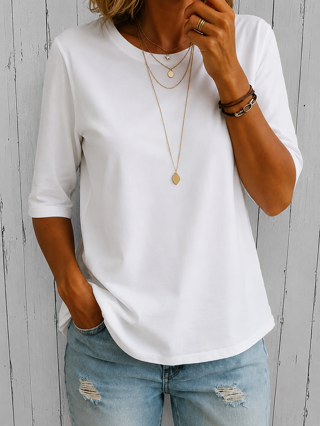 Elodie Relaxed Half-Sleeve Tee