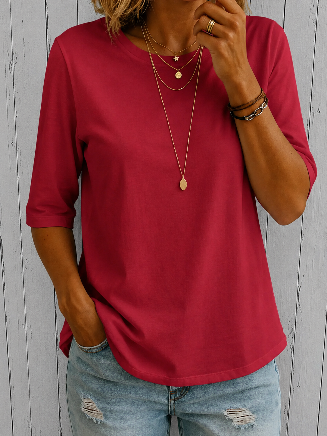 Elodie Relaxed Half-Sleeve Tee