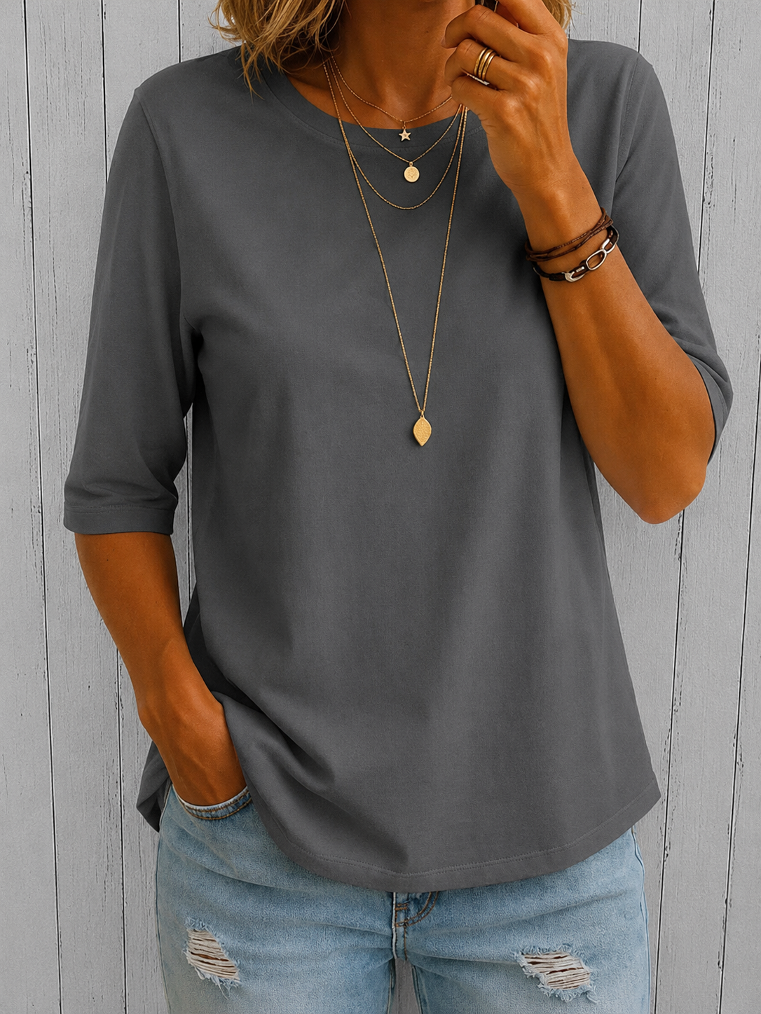 Elodie Relaxed Half-Sleeve Tee