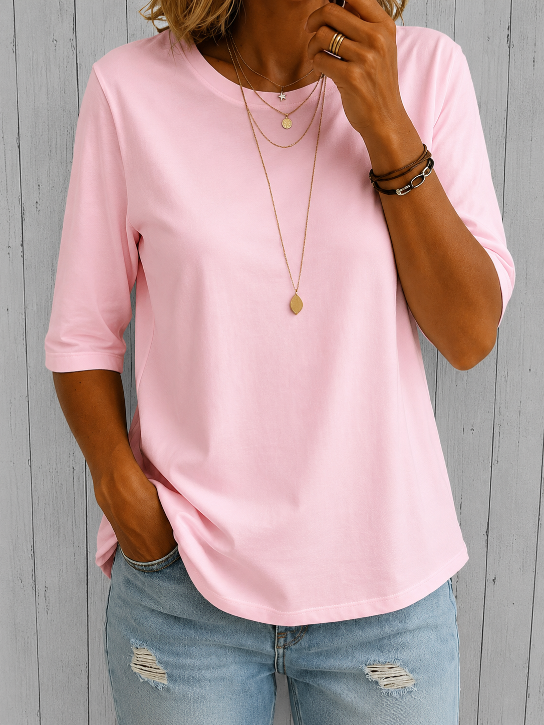 Elodie Relaxed Half-Sleeve Tee