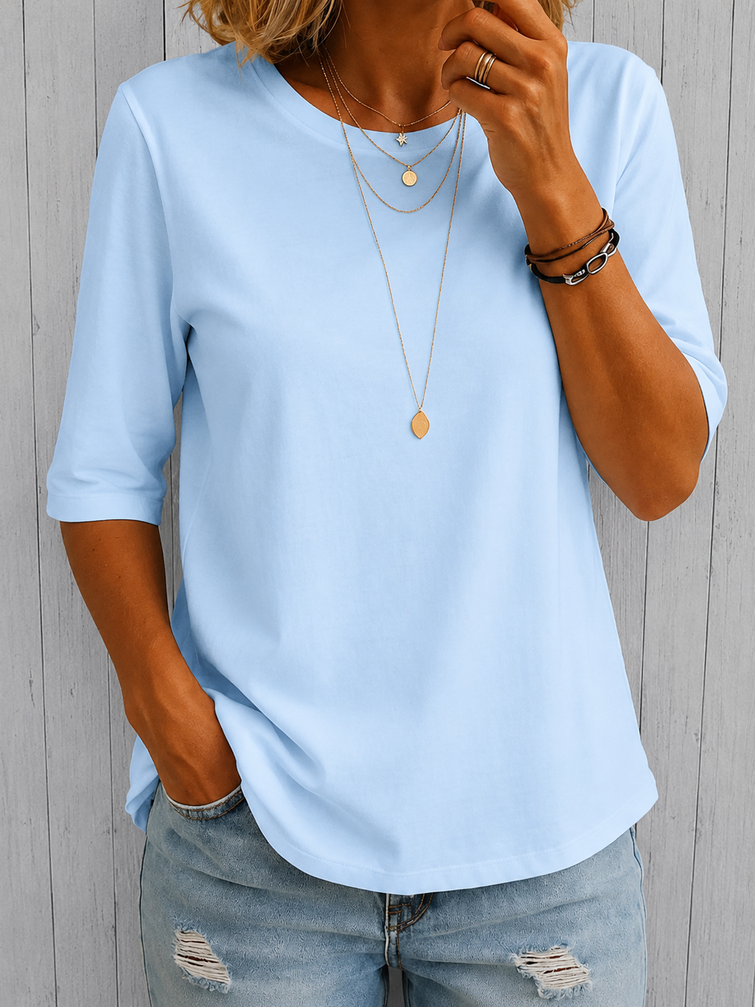 Elodie Relaxed Half-Sleeve Tee