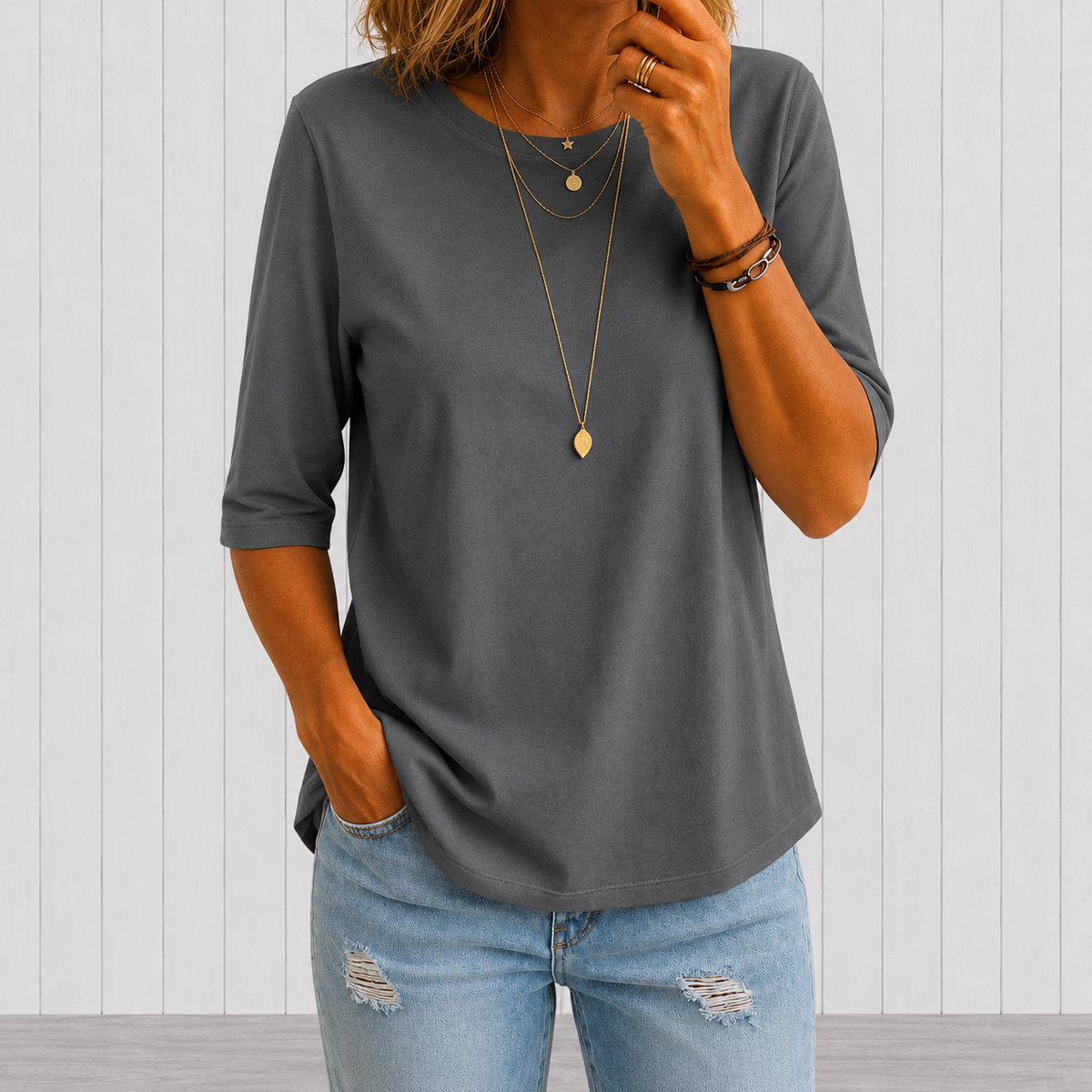 Elodie Relaxed Half-Sleeve Tee