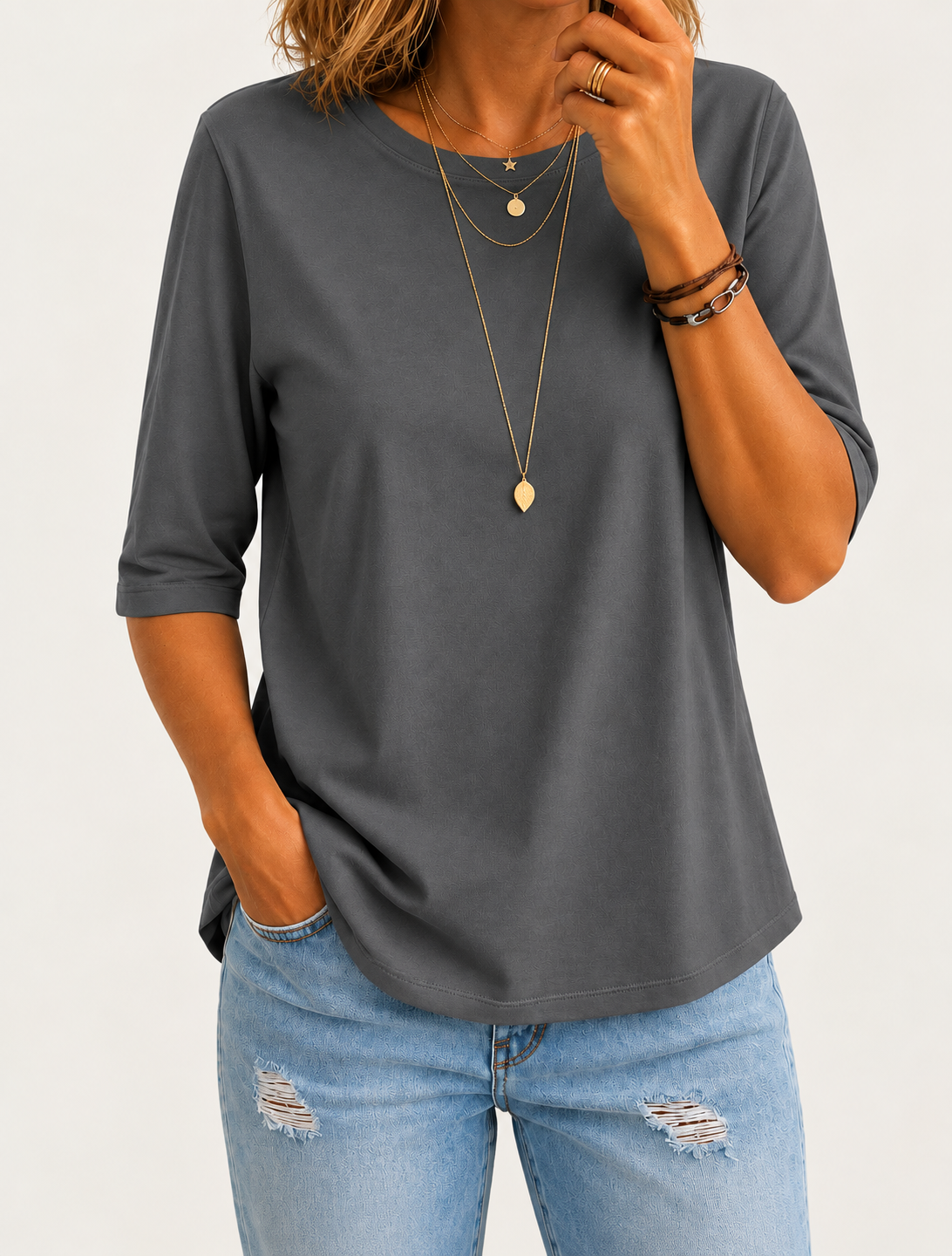 Elodie Relaxed Half-Sleeve Tee
