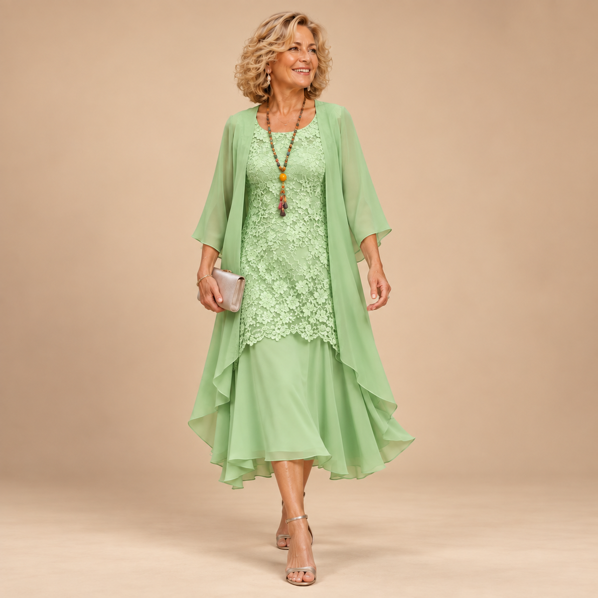 Penelope | Lace Cape Midi Dress