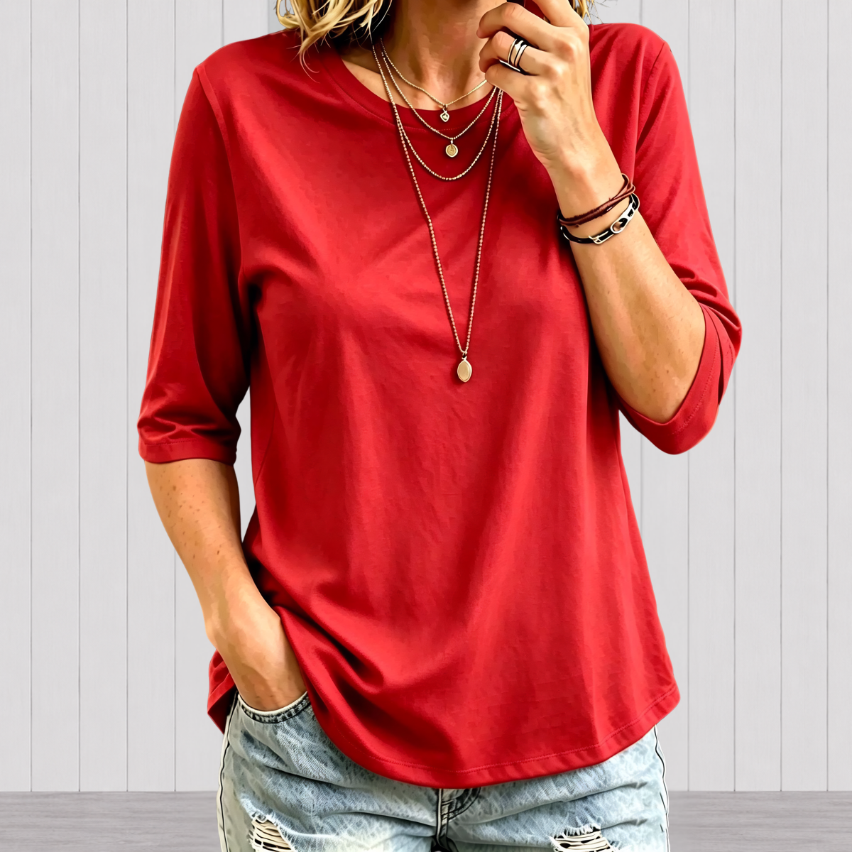 Everyday Comfort Top with Mid Sleeves