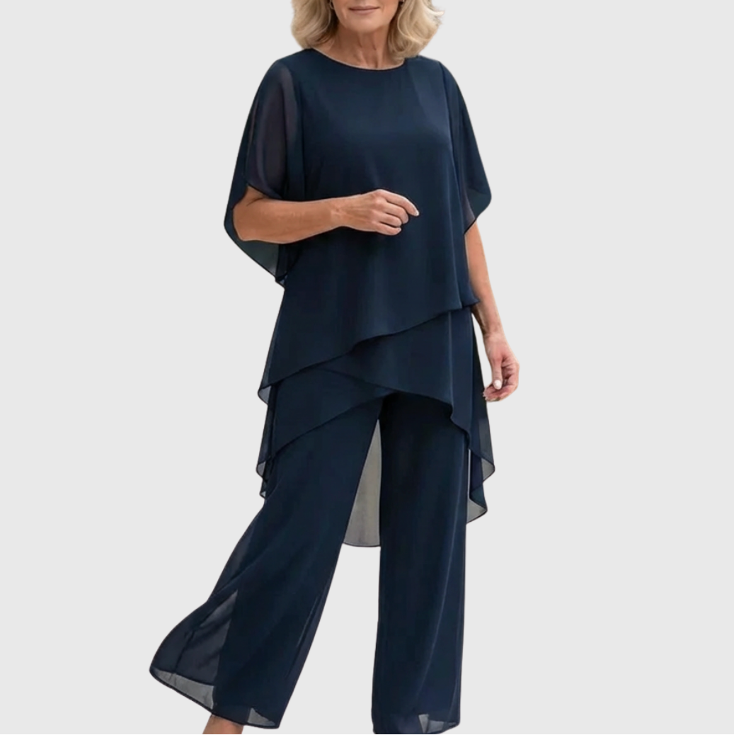Chiara | Elegant Dress Set – Blue