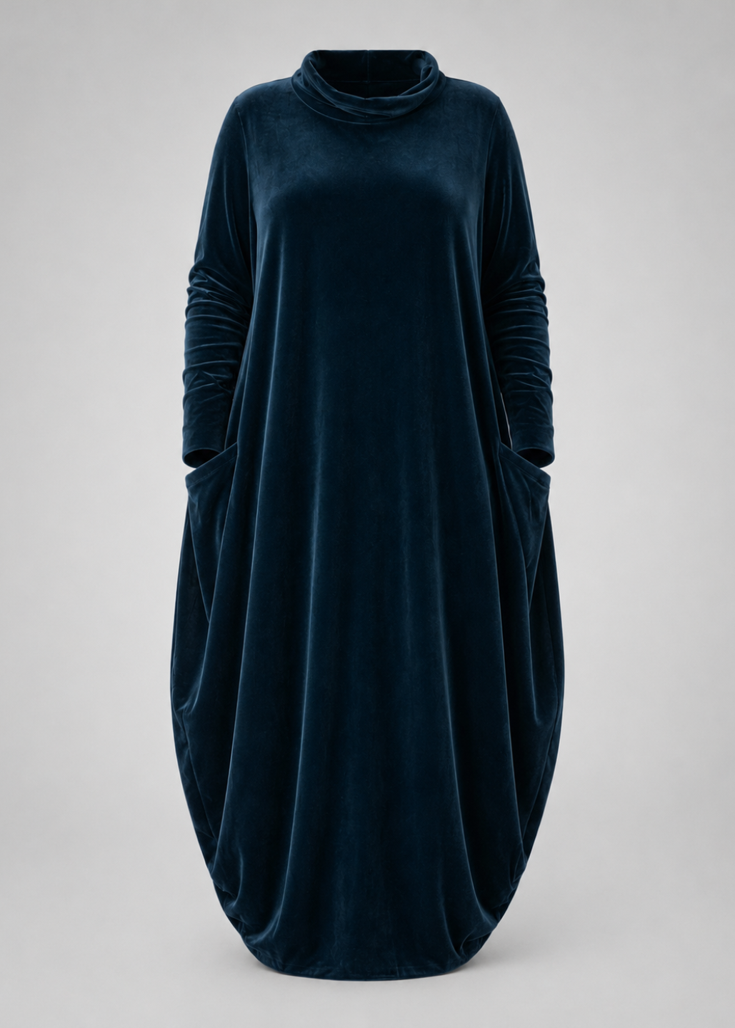 Henriette Elegant Velvet Maxi Dress in Blue