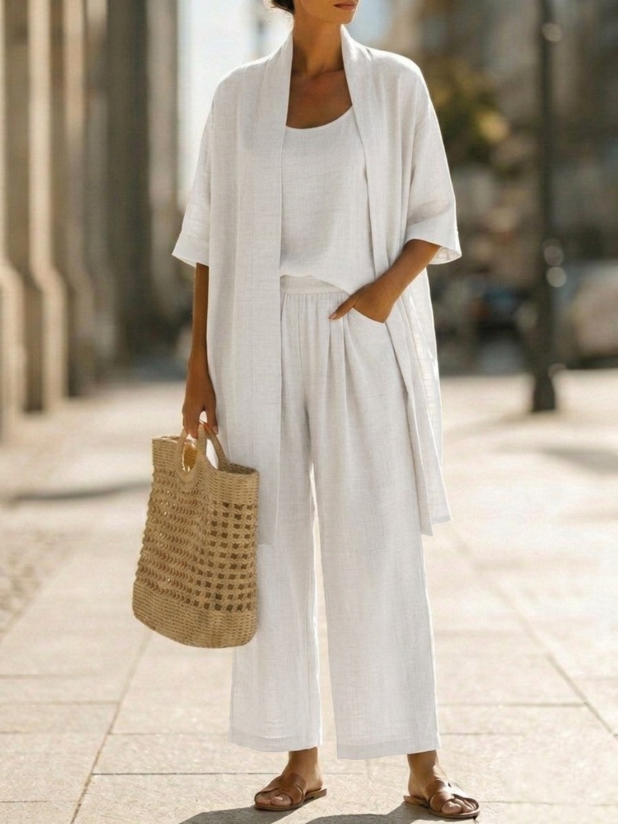 Isa | Effortless Linen-Cotton Three-Piece Set