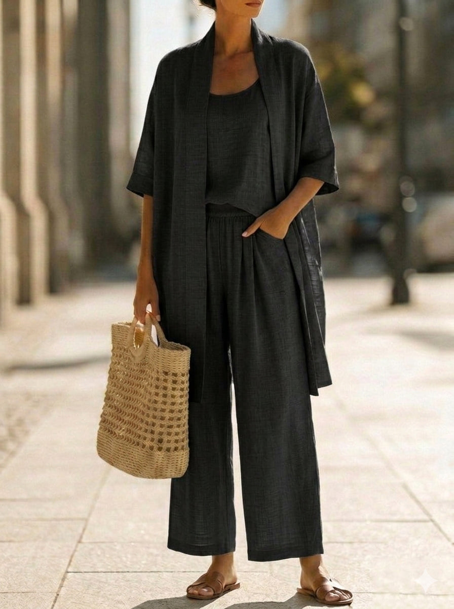 Isa | Effortless Linen-Cotton Three-Piece Set
