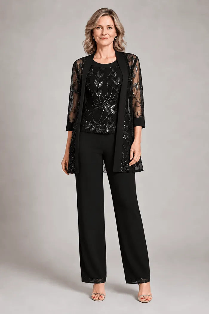 Ottoline Chiffon Occasion Set in Black