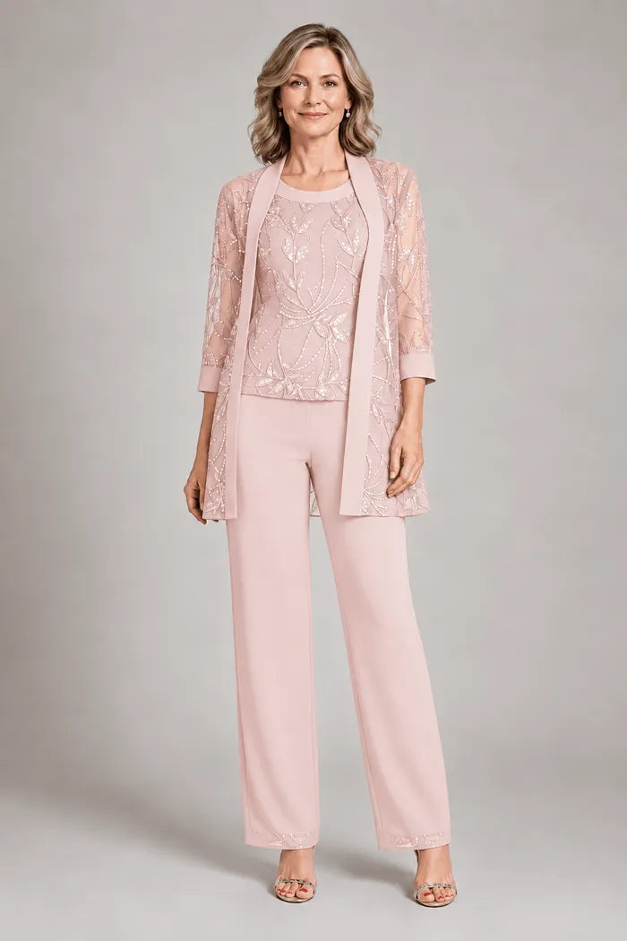 Ottoline Chiffon Occasion Set in Candy Pink