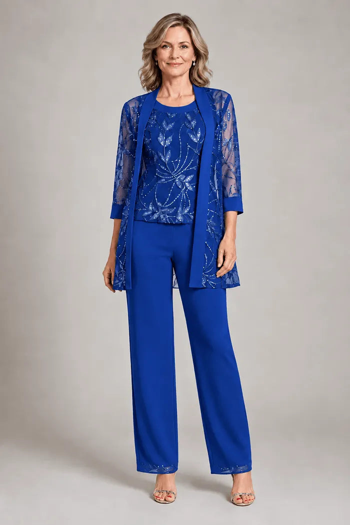 Ottoline Chiffon Occasion Set in Royal Blue